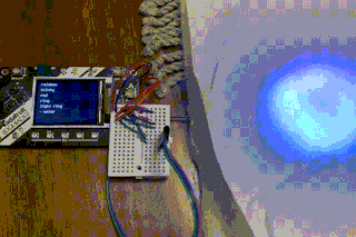 a blinky blinky thing and some diffuse light coming through fabric